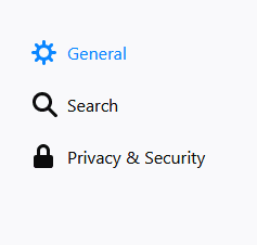Accessing the Firefox settings menu.